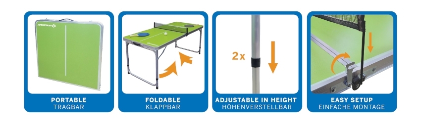 SCHILDKRÖT Tragbarer Midi Tischtennistisch