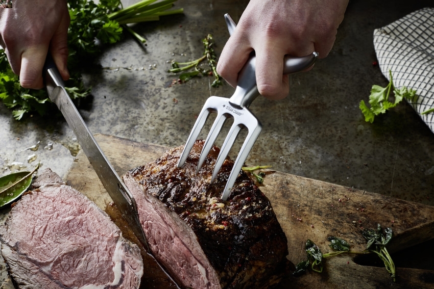 STEAK CHAMP Set Chefs Knife plus Bull Fork