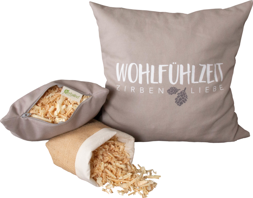 HERBALIND Zirbenkissen Set, taupe