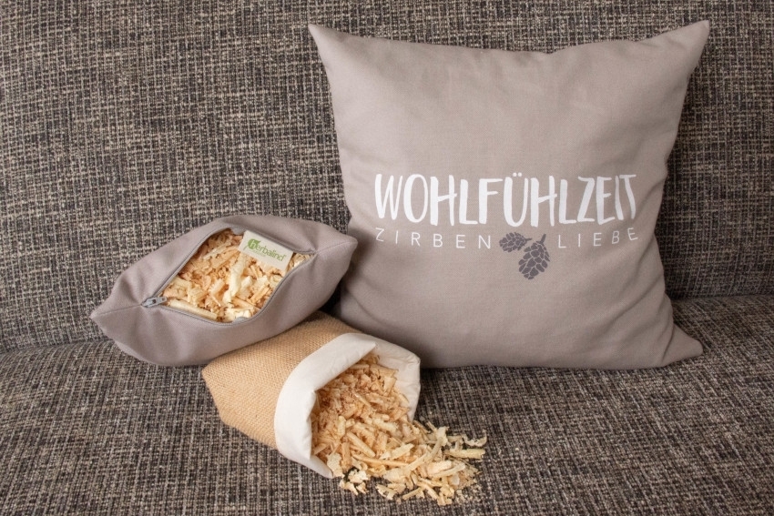 HERBALIND Zirbenkissen Set, taupe