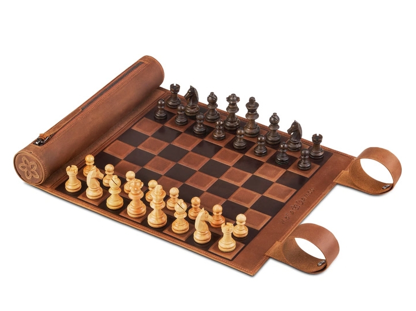 MELIA Magnetisches Schach zum Rollen-Classic Brown