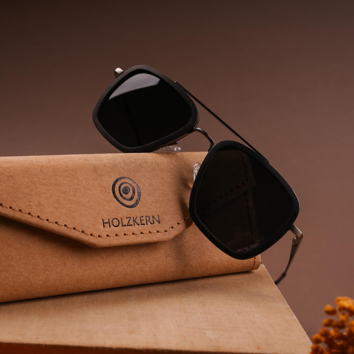 HOLZKERN Brille The Logician Leadwood/Antiksilber