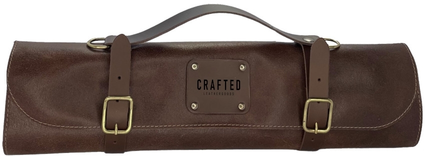 CRAFTED Rustikale Leder Messer Rolle 5 Brown