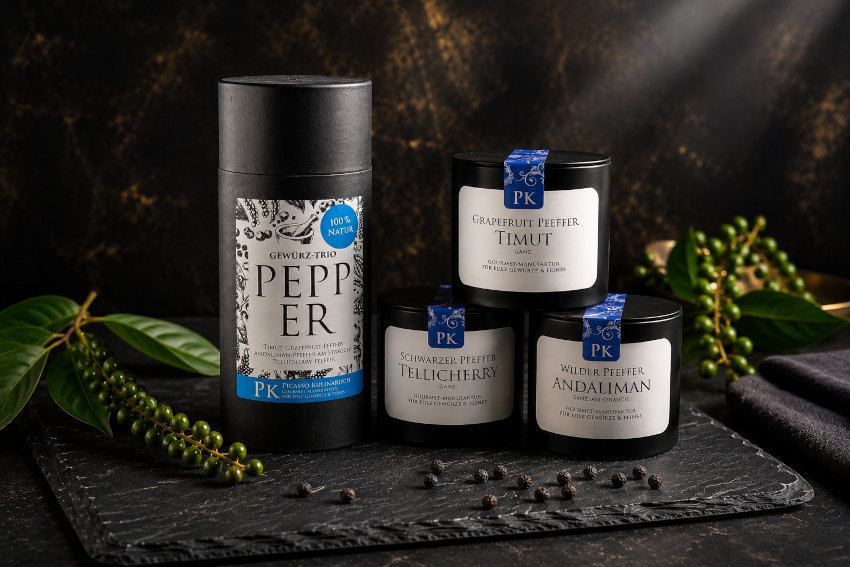 PICASSO KULINARISCH Pfeffer 3er Set in Design Dose