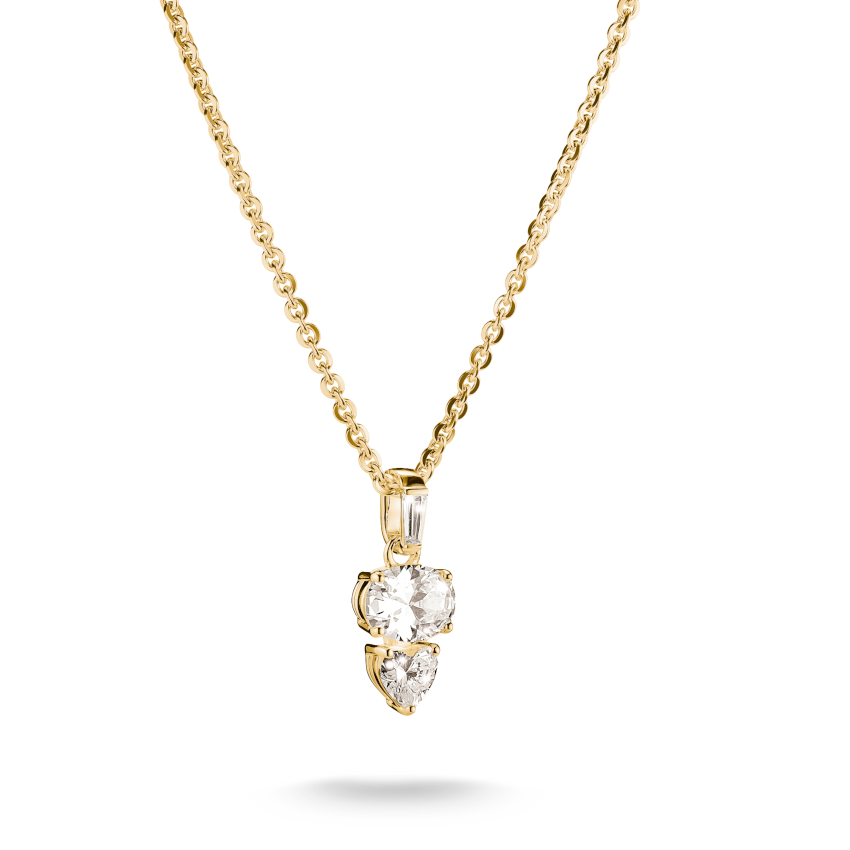 THOMAS SABO Kette mit Zirkonia Oval Herz - gold