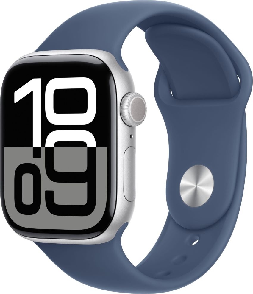 APPLE Watch Series 10 Silber, 42 mm Denim Band S/M