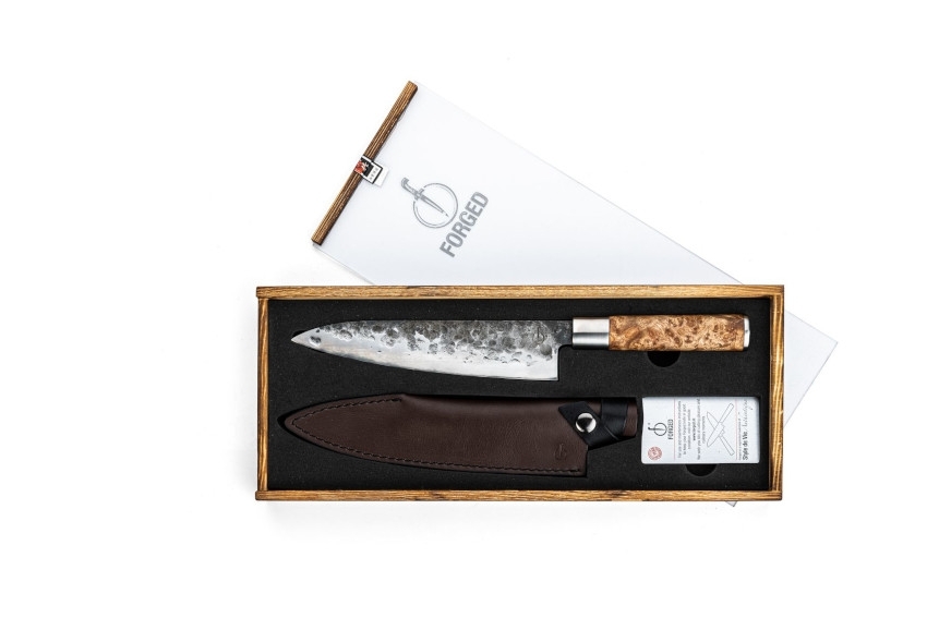 FORGED Chefmesser VG 10 mit Lederhülle