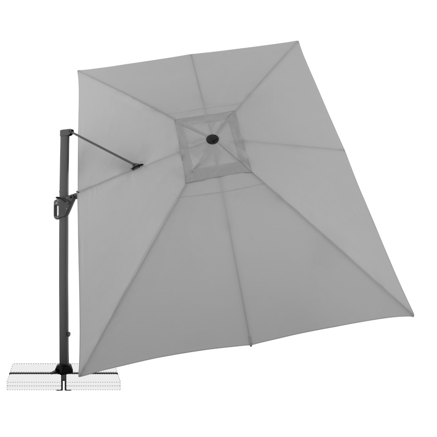 DOPPLER Life Side Sonnenschirm Hellgrau
