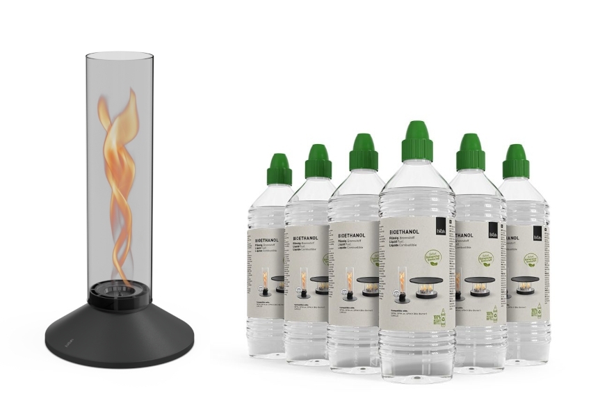 HÖFATS Spin X 1200 all black + 6 Liter Bioethanol