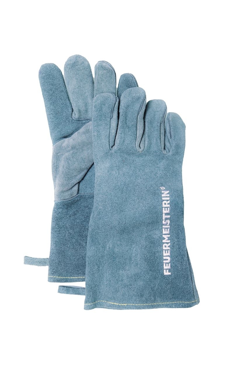 FEUERMEISTERIN Premium Grillhandschuhe, grau-blau