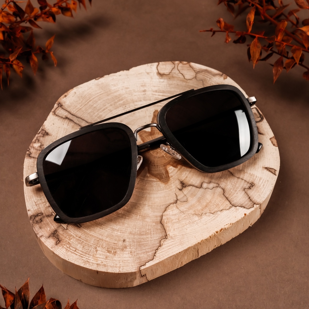HOLZKERN Brille The Logician Leadwood/Antiksilber