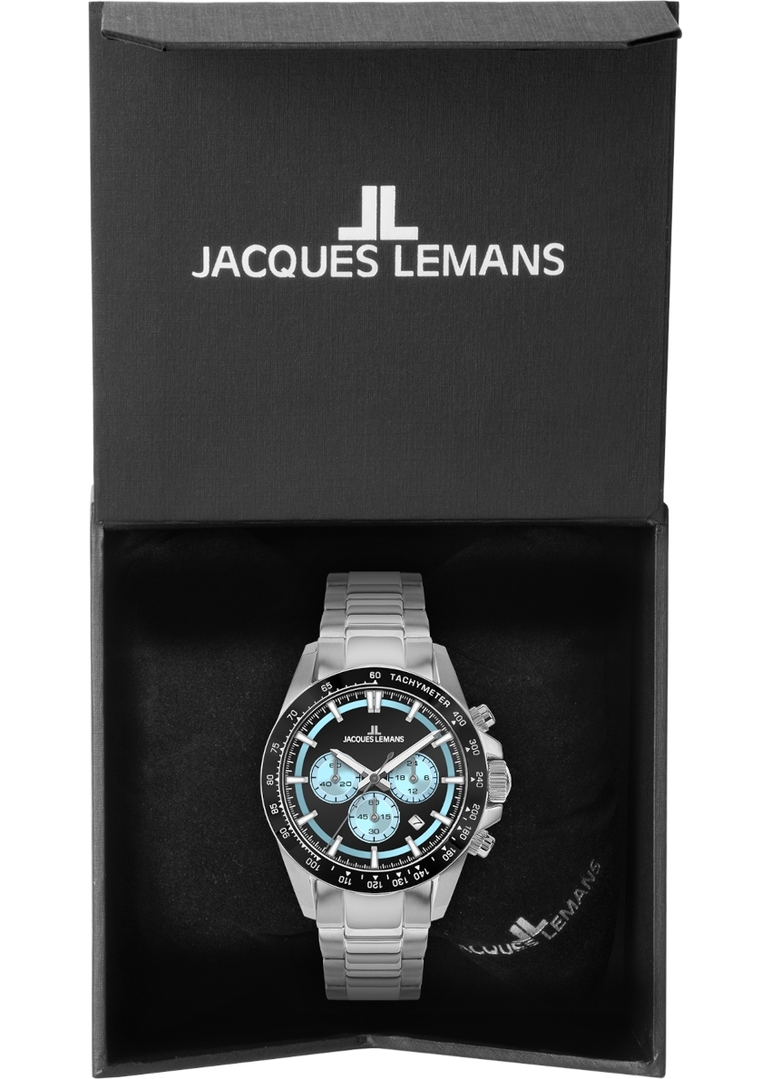 JACQUES LEMANS Liverpool 43 mm Herrenuhr - türkis