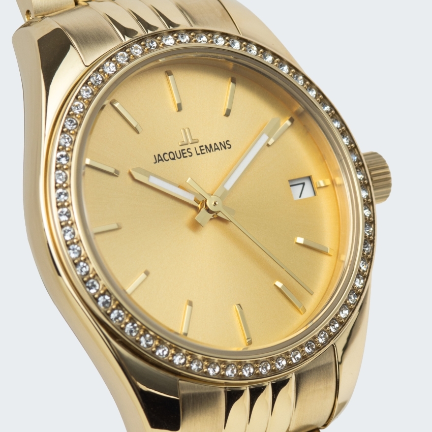 JACQUES LEMANS Derby 30 mm Damenuhr - gold