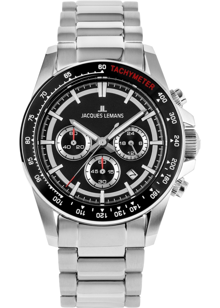 JACQUES LEMANS Liverpool 43 mm Herrenuhr - schwarz