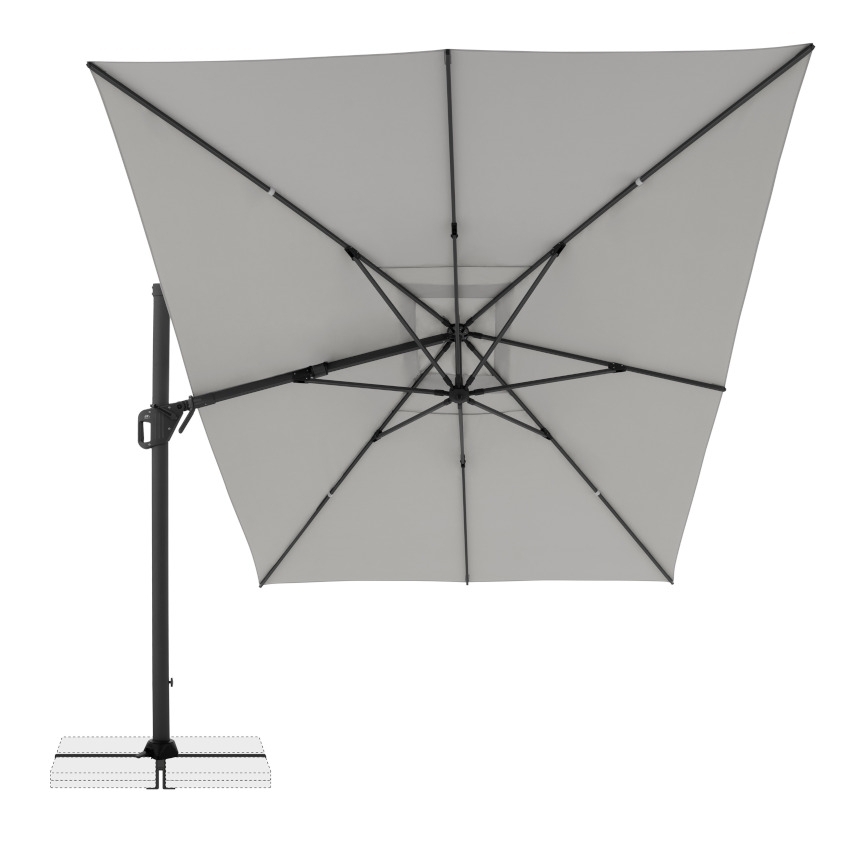 DOPPLER Life Side Sonnenschirm Hellgrau