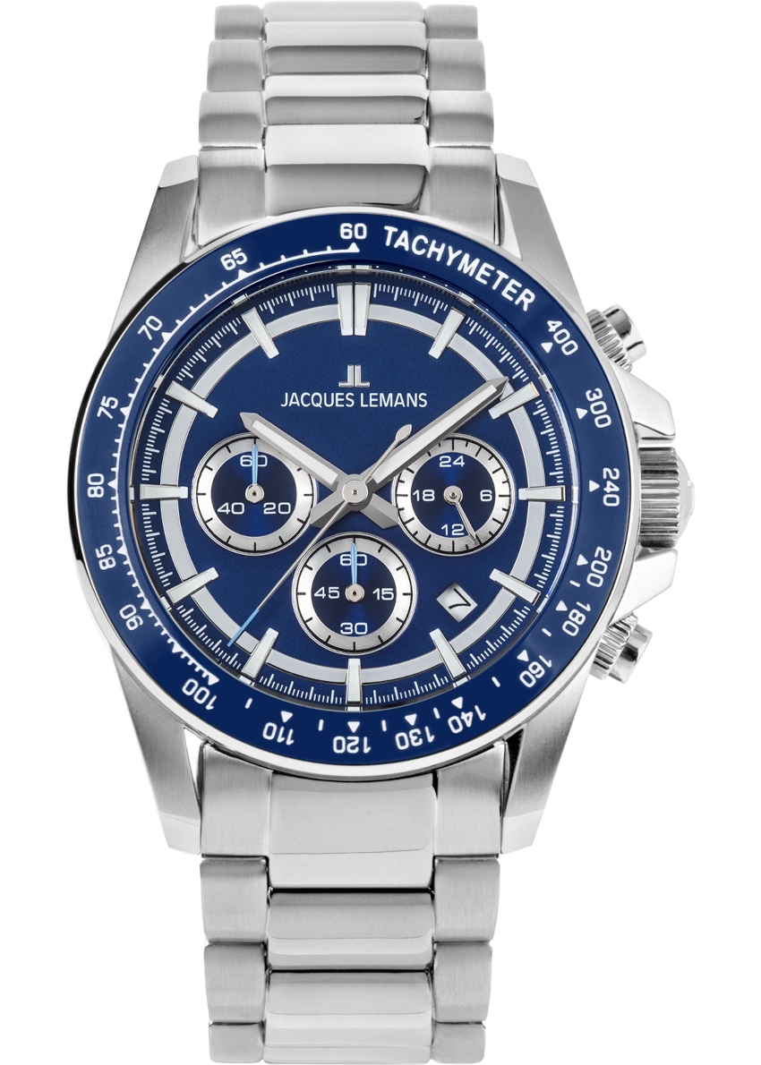 JACQUES LEMANS Liverpool 43 mm Herrenuhr - blau