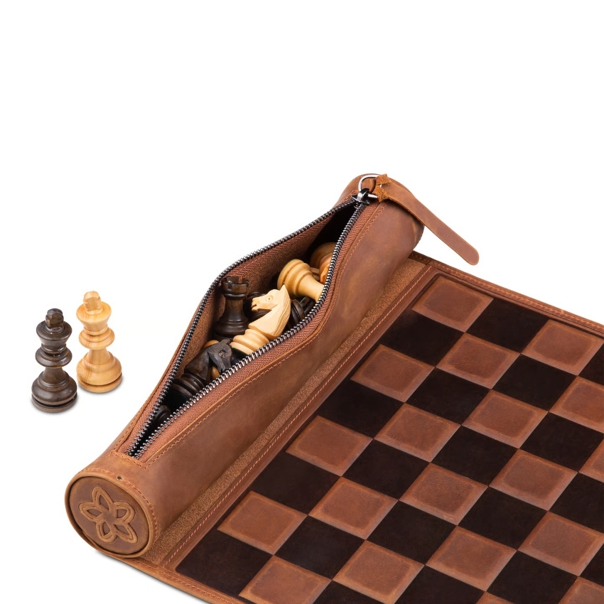MELIA Magnetisches Schach zum Rollen-Classic Brown