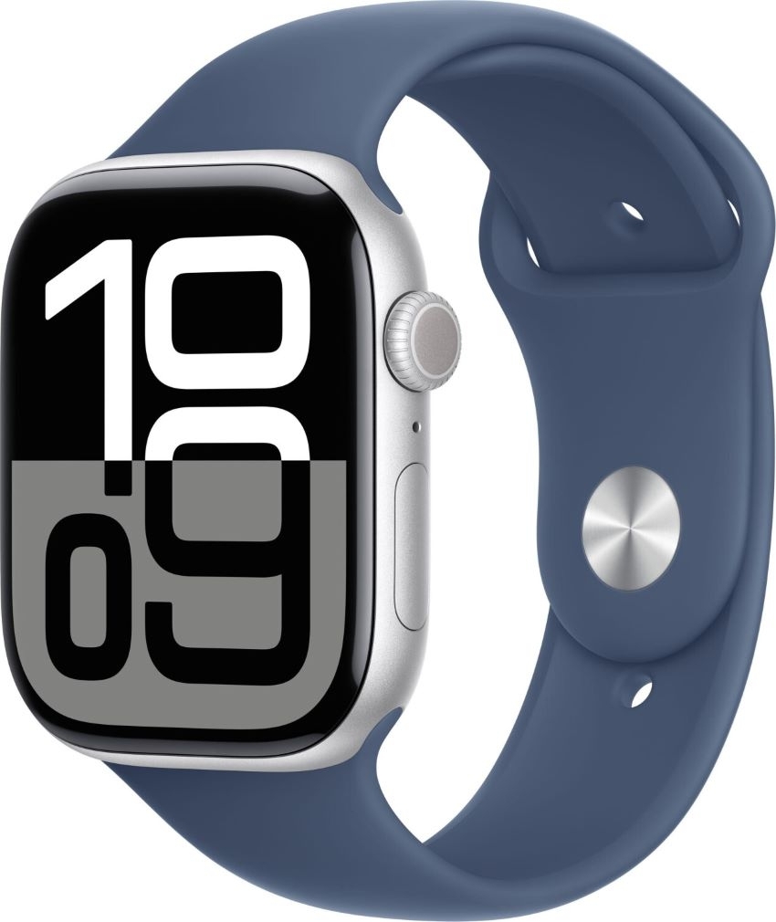 APPLE Watch Series 10 Silber, 46 mm Denim Band M/L