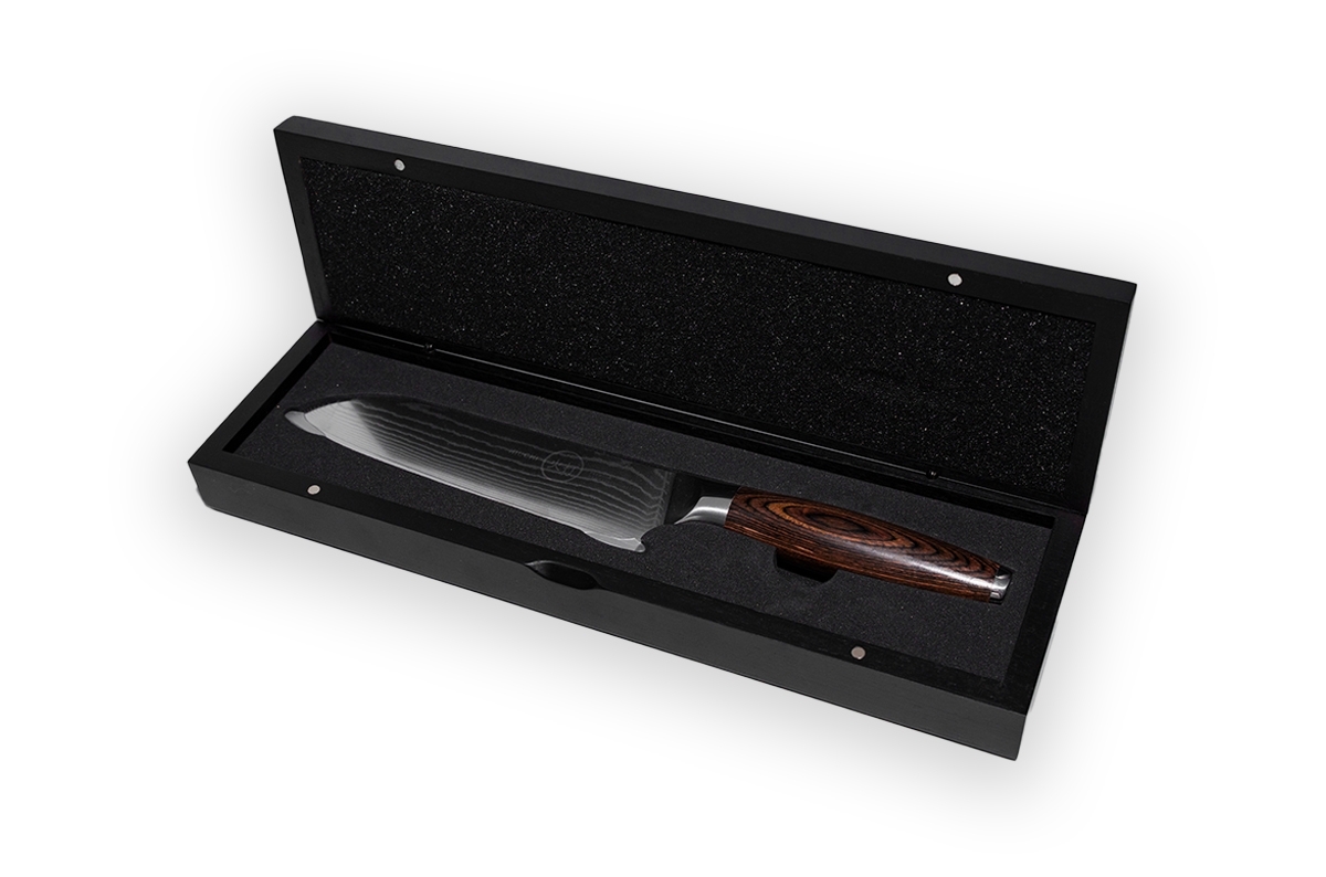 HIUCHI Damaststahlmesser Typ SANTOKU