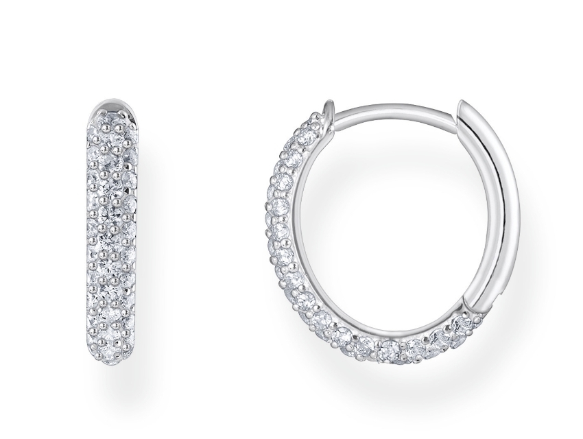 THOMAS SABO Creolen weißem Zirkonia-Pavé silber