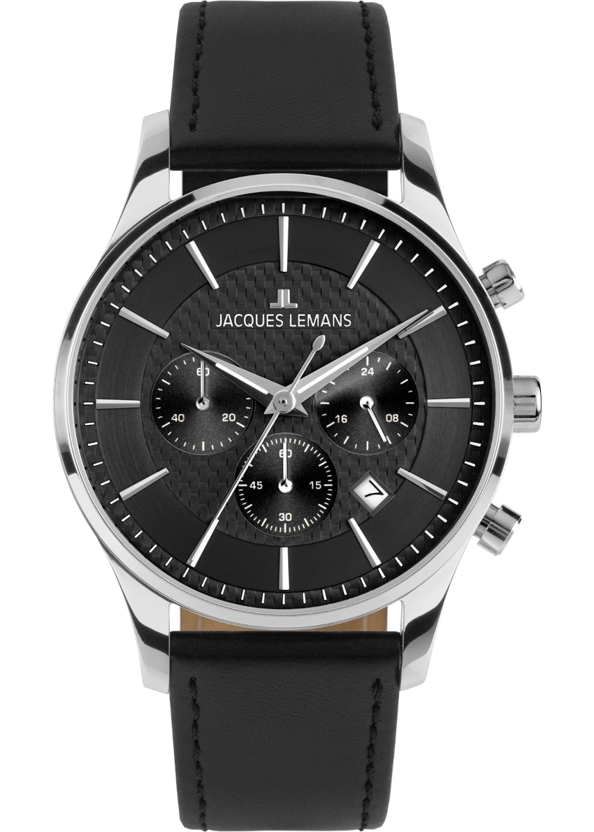 JACQUES LEMANS London 42 mm Herrenuhr - schwarz