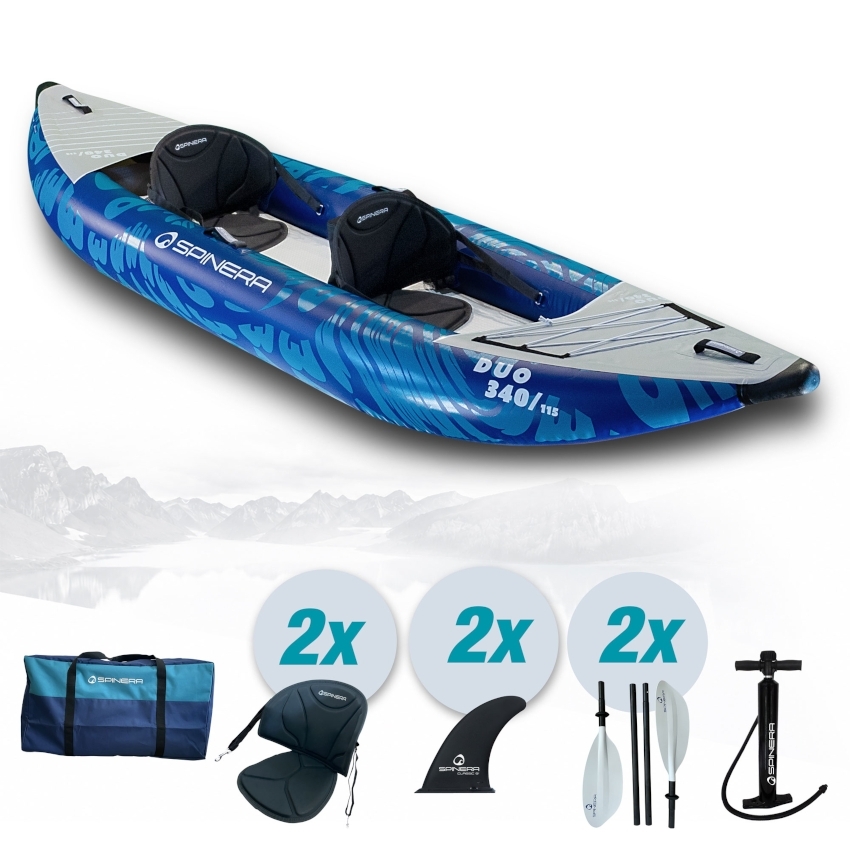 SPINERA Duo 340 2-Personen Kajak inkl Paddel+Pumpe