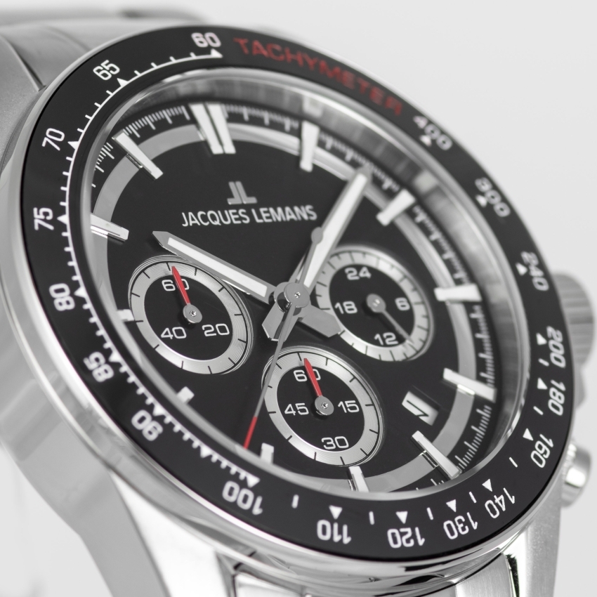 JACQUES LEMANS Liverpool 43 mm Herrenuhr - schwarz